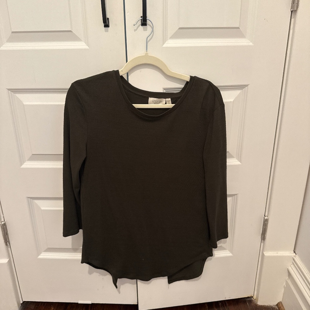 Green sweater open back